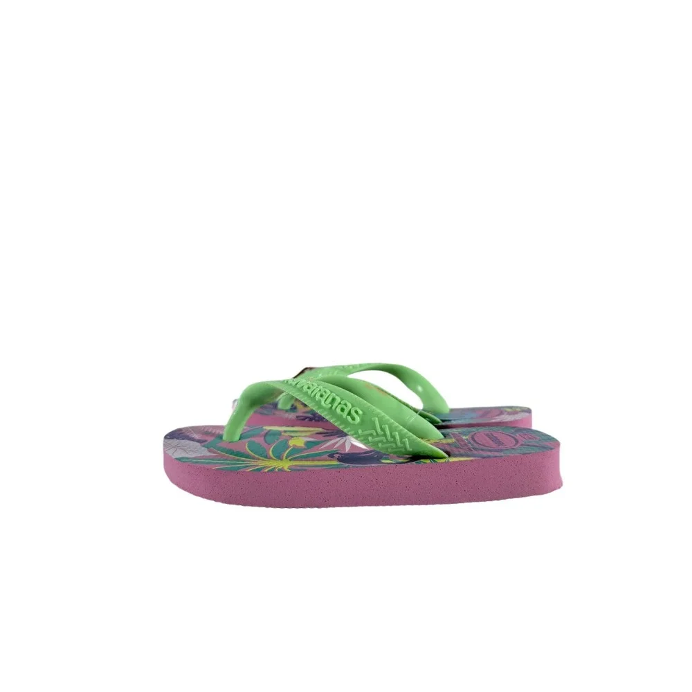 Havaianas Pink Lemonade‎ Flip Flops Sandals Toddler 10C Sloth Leopard Jungle